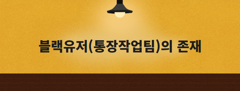 블랙유저(통장작업팀)의 존재